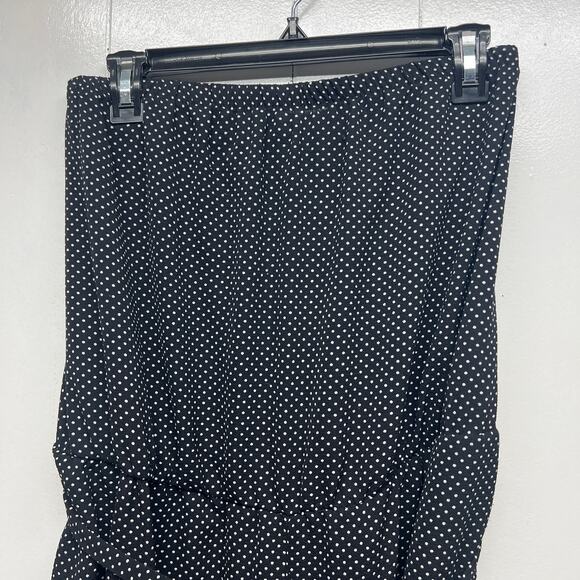 George Womens Jumpsuit 3X Strapless Polka Dot Crop Wide Leg Stretch Party Event - Picture 3 of 15